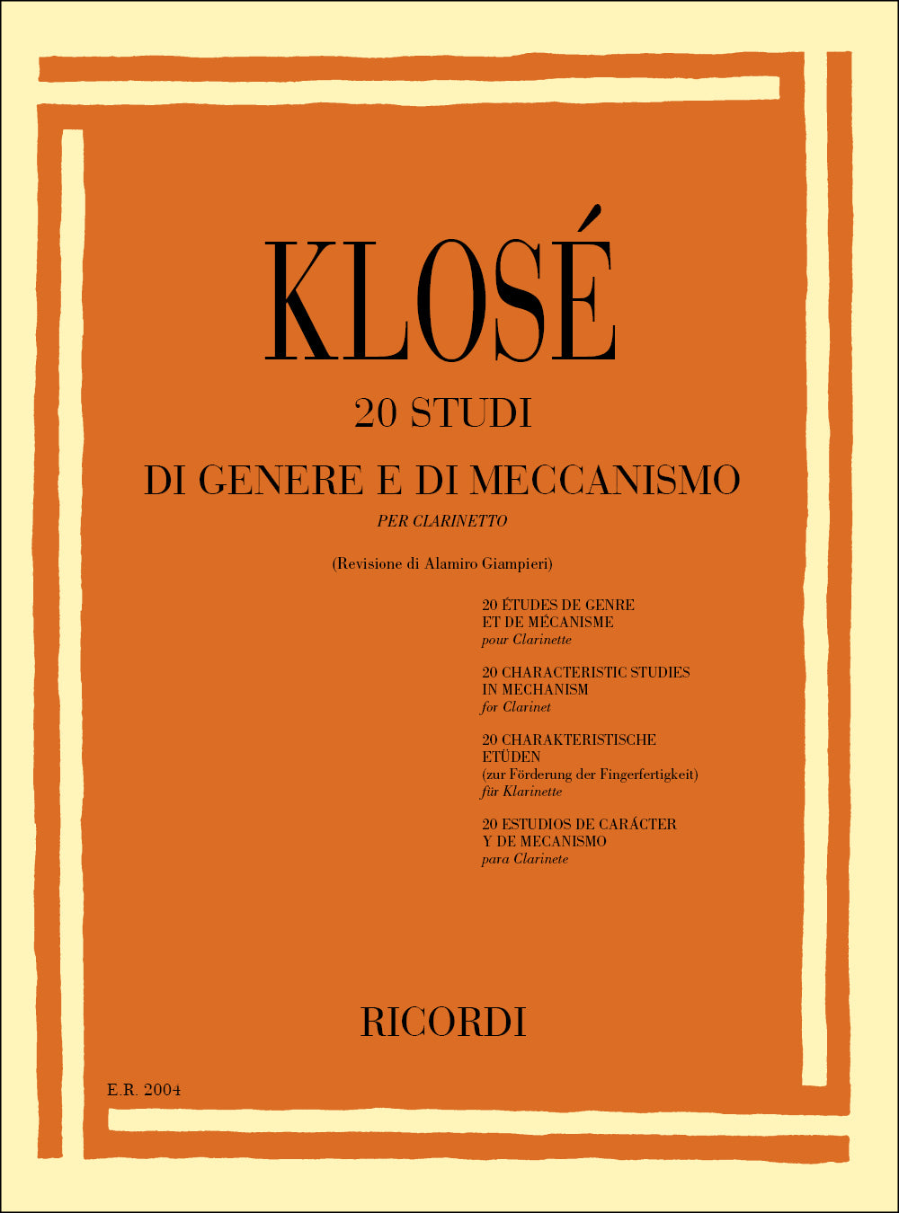 Hyacinthe-Eléonore Klosé:20 Studi di genere e di meccanismo