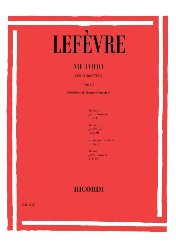 Jean-Xavier Lefèvre:Metodo per Clarinetto - Volume III