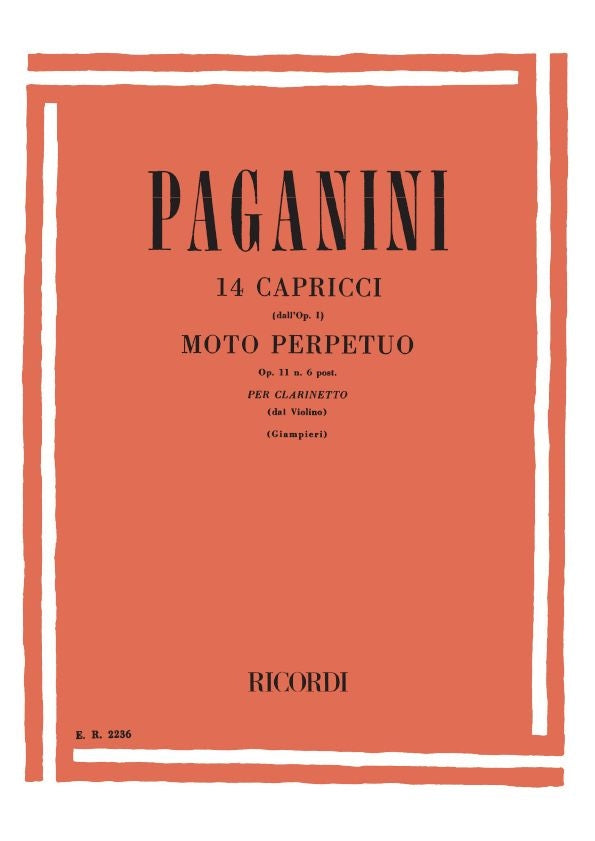 Niccolò Paganini:14 Capricci Dall'Op. 1 & 'Moto Perpetuo' Op.11