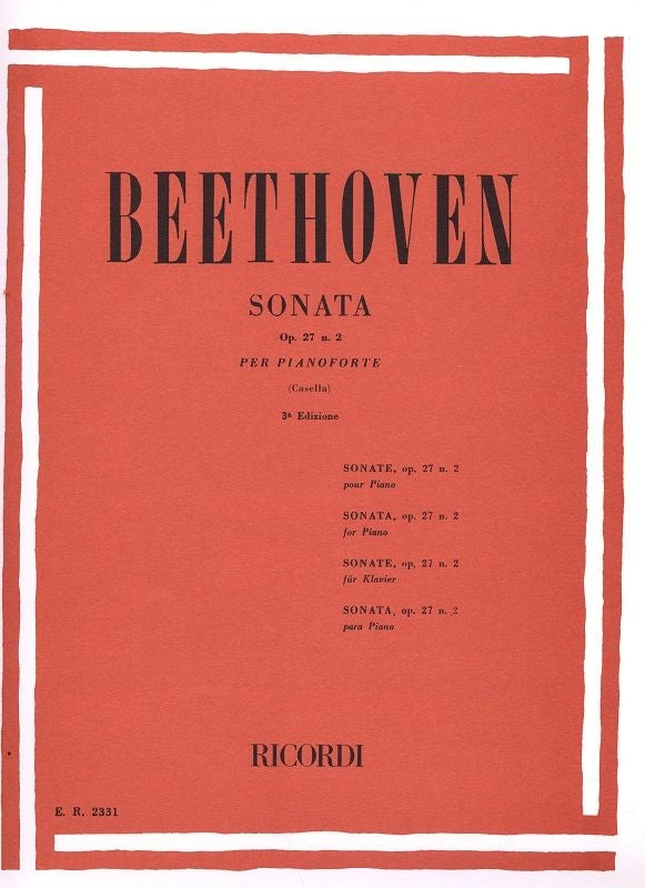 Ludwig van Beethoven:32 Sonate: N. 14 In Do Diesis Min. Op. 27 N. 2