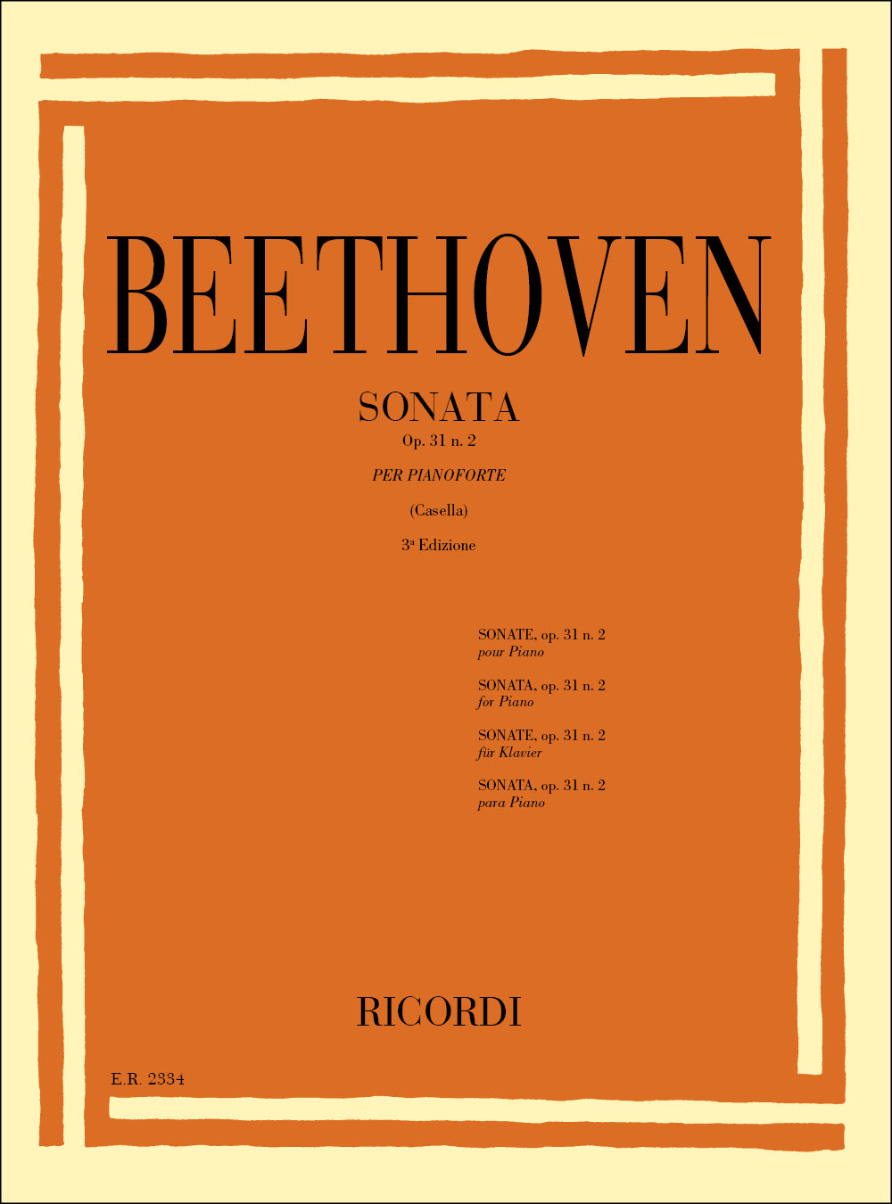Ludwig van Beethoven:32 Sonate: N. 17 In Re Min. Op. 31 N. 2 'La