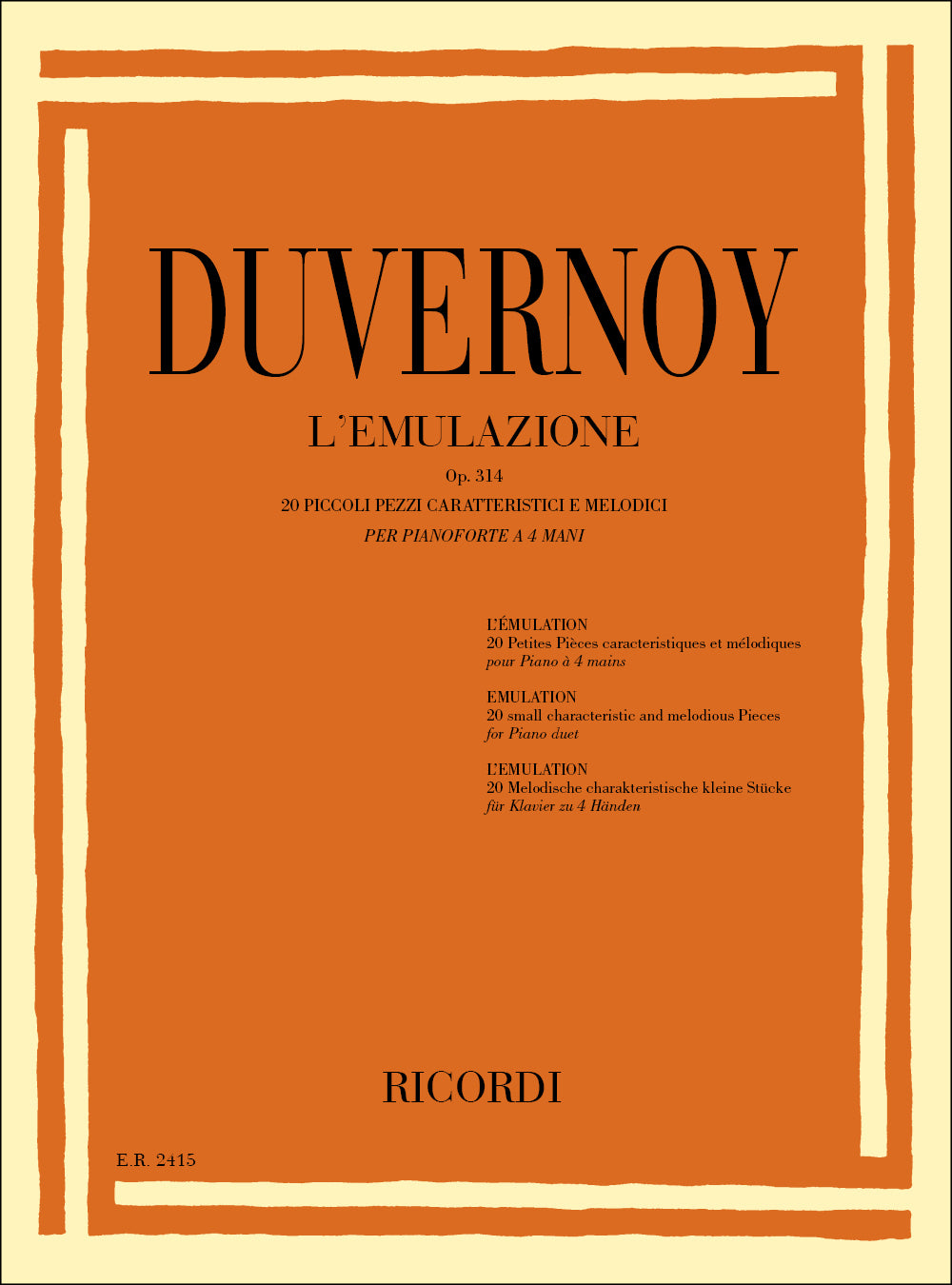 Jean-Baptiste Duvernoy:L'Emulazione Op. 314