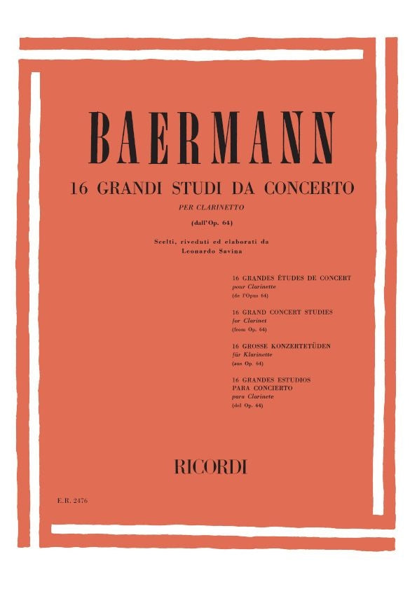K. ベールマン:16の演奏会用大練習曲 Op. 64より