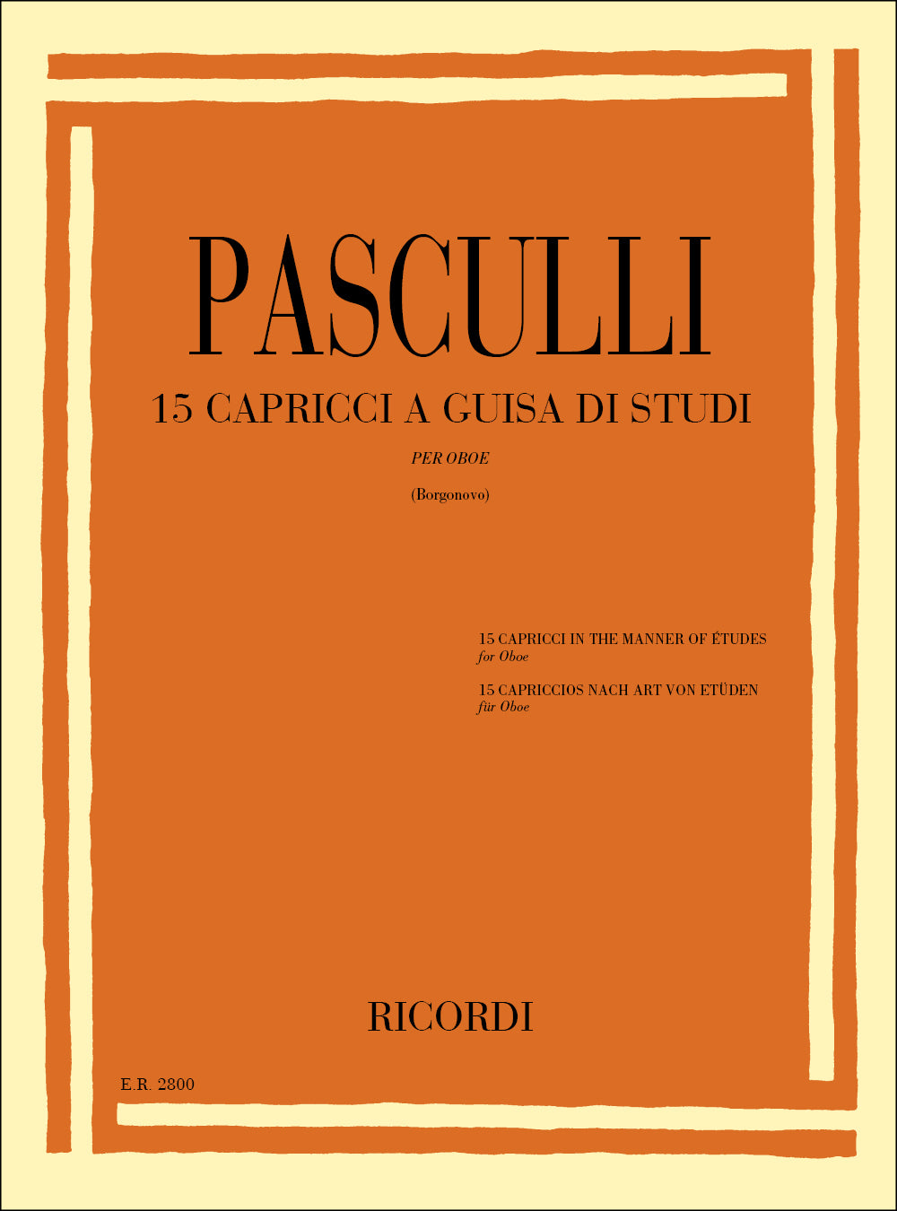 Antonio Pasculli:15 Capricci A Guisa Di Studi