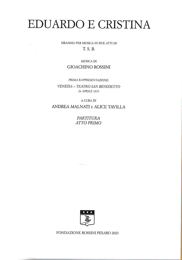Gioachino Rossini:Eduardo e Cristina