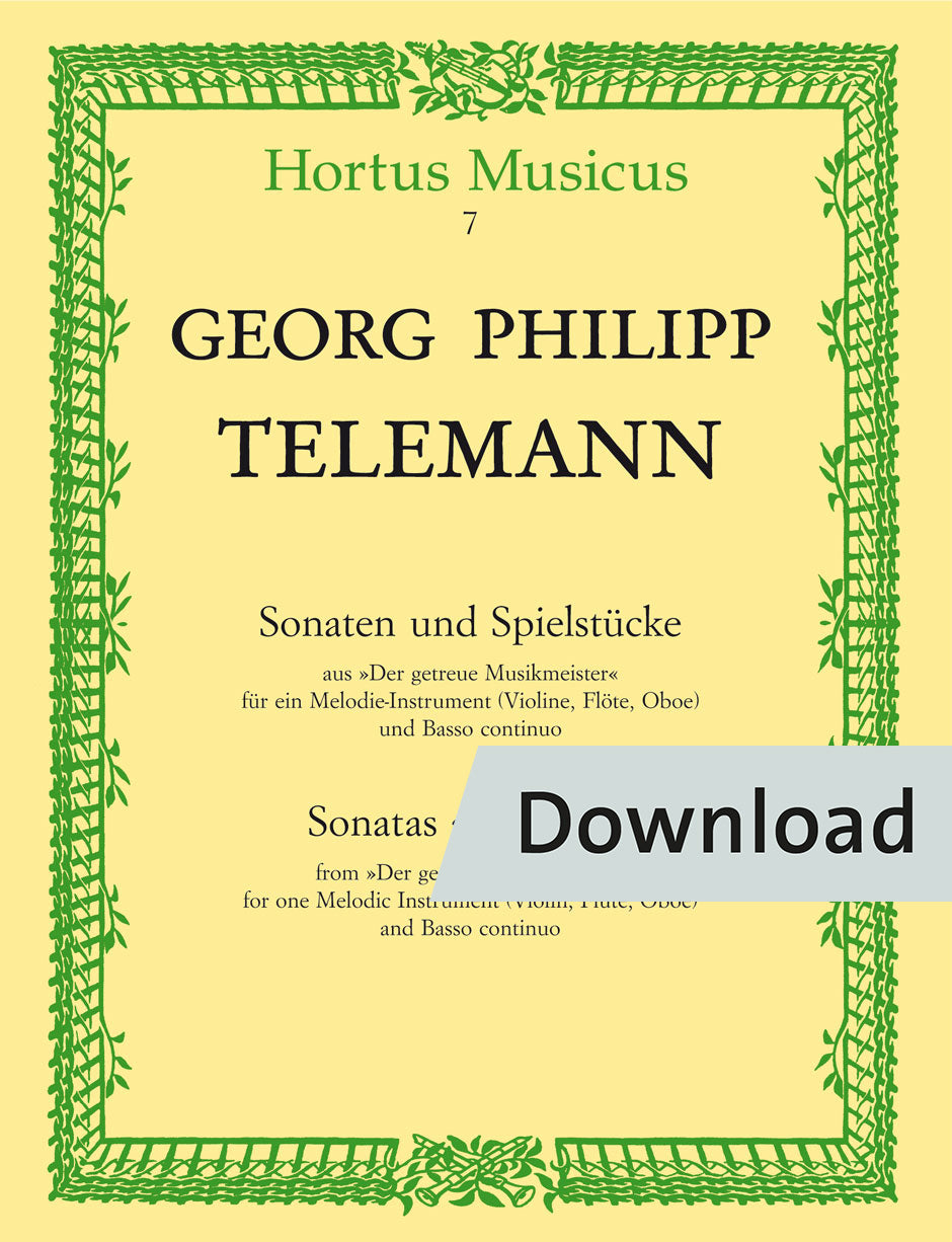 アンサンブル五重奏/テレマン:旋律楽器(ヴァイオリン、フルート、オーボエ)と通奏低音のためのソナタと小品集【デジタル版】