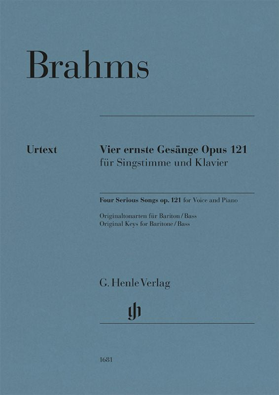 ブラームス:4つの厳粛な歌 op.121(低声用)