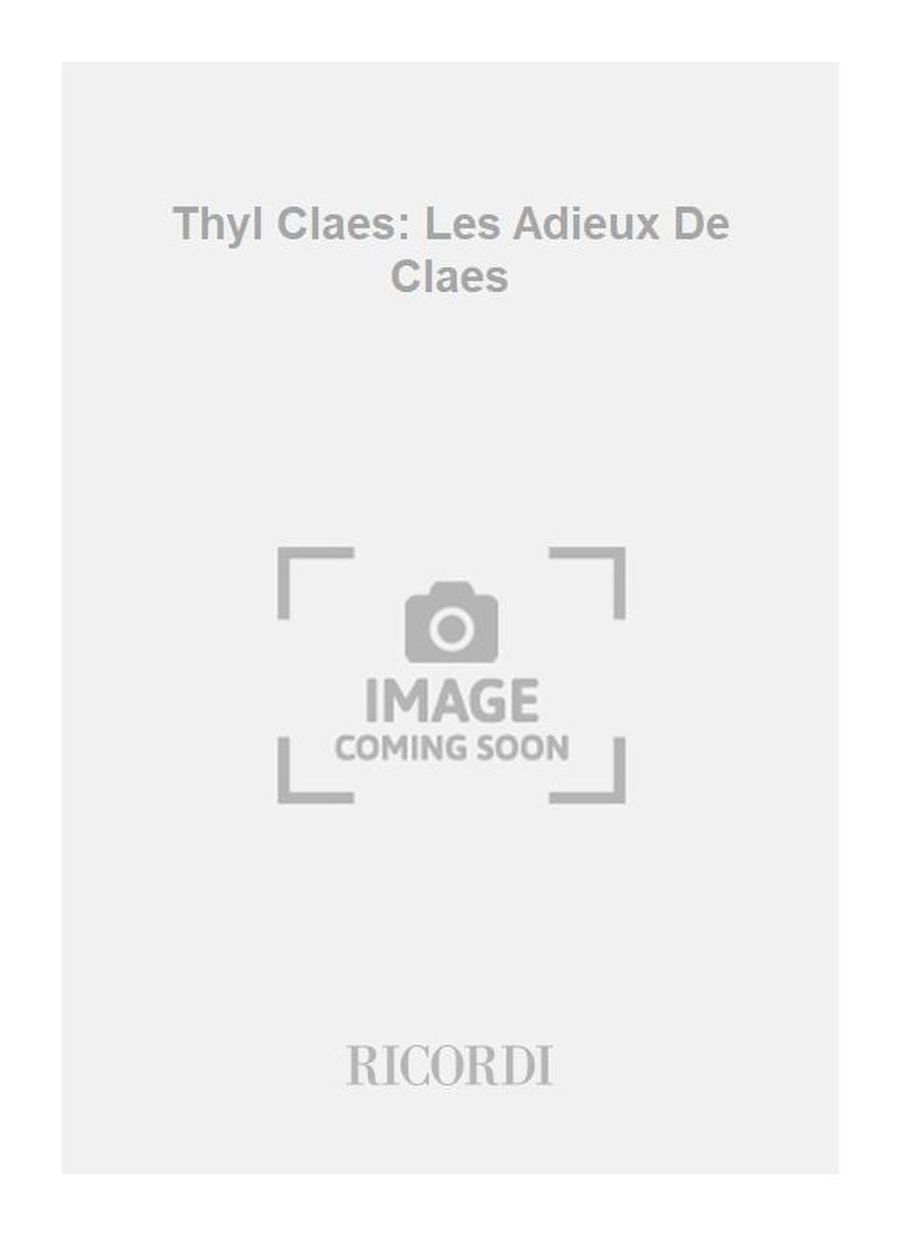 W. Vogel:Thyl Claes: Les Adieux De Claes