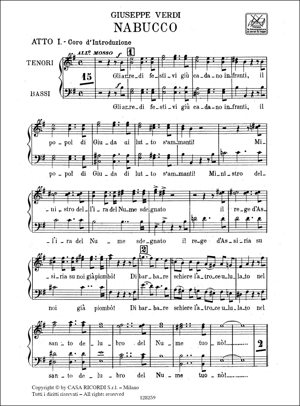 Giuseppe Verdi:Nabucco: Gli Arredi Festivi