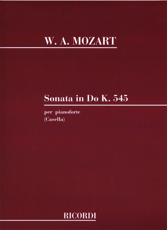 Wolfgang Amadeus Mozart:Sonata Kv 545 In Do