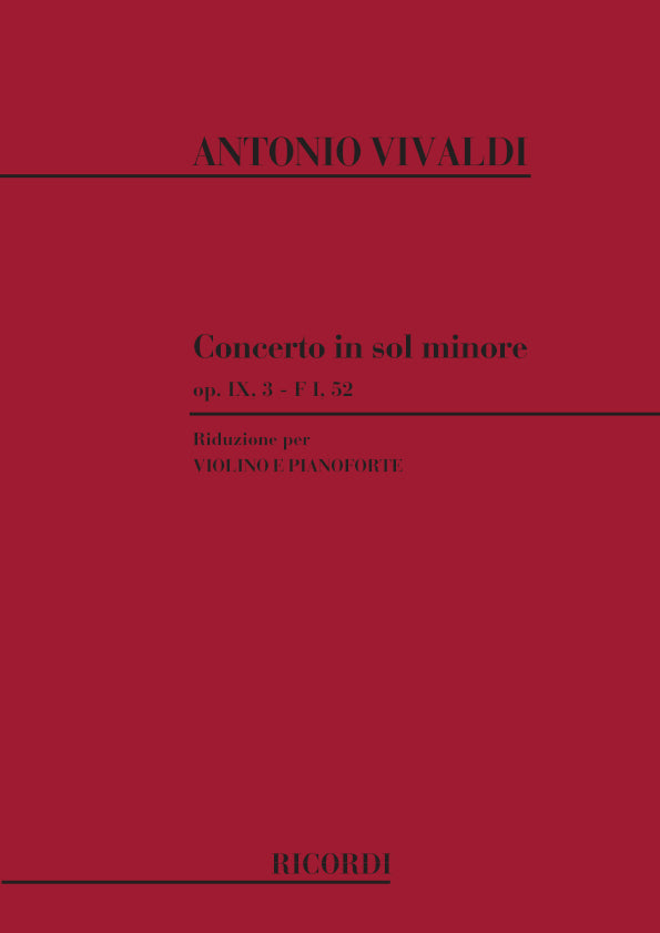 Antonio Vivaldi:Concerto in Sol minore per Violino, Archi e BC