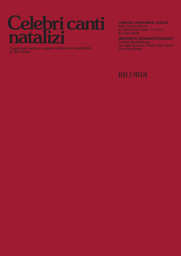 有名なクリスマスの歌:Trascrizioni Facili Per Organo Elettronico O Pianoforte