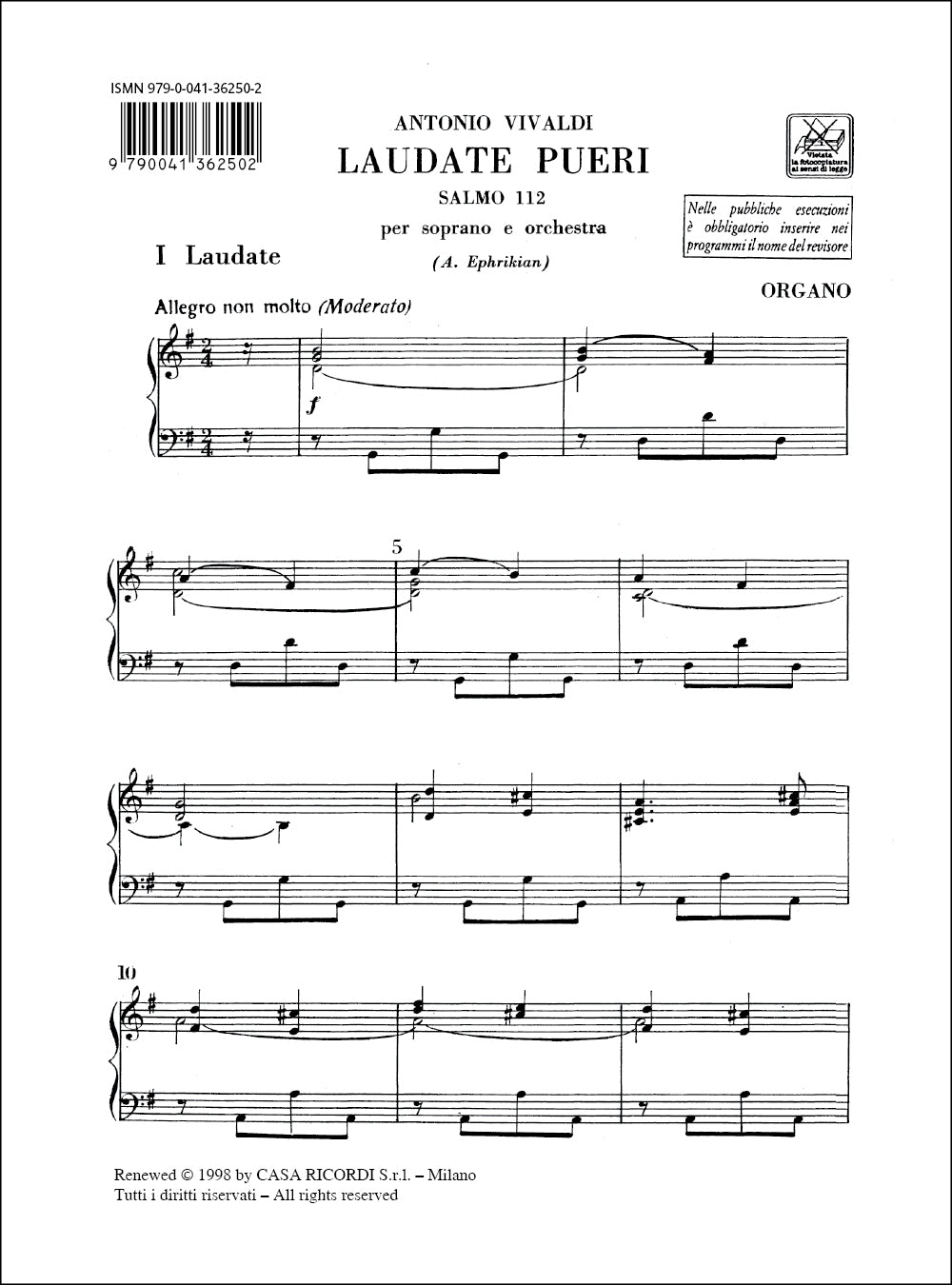 Antonio Vivaldi:Laudate Pueri Dominum. Salmo 112 Rv 601