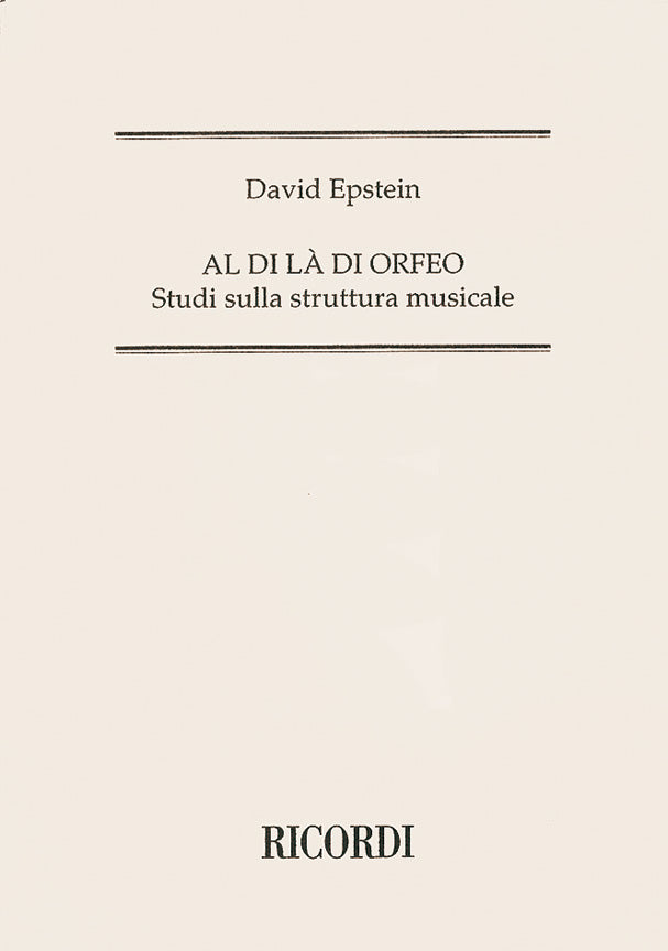 David Epstein:Al Di La' Di Orfeo