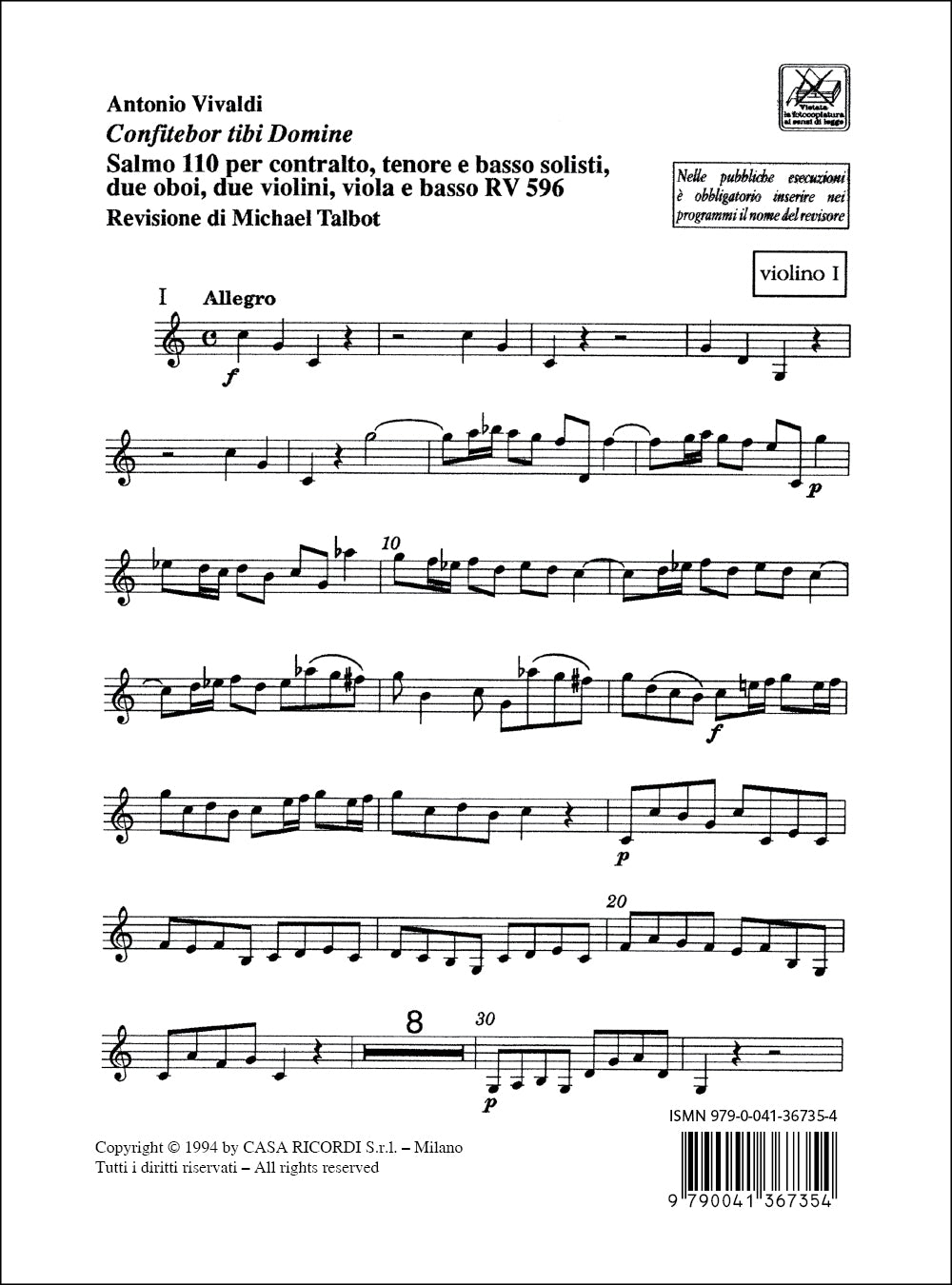 Antonio Vivaldi:Confitebor Tibi Domine. Salmo 110 Rv 596