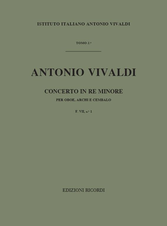 Antonio Vivaldi:Concerto per Oboe, Archi e BC: In Re min Rv 454