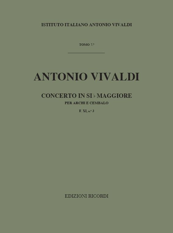 Antonio Vivaldi:Concerto Per Archi E B.C.: In Si Bem. Rv 166