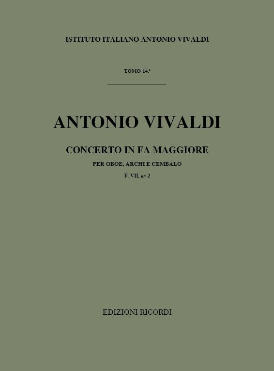 Antonio Vivaldi:Concerto per Oboe, Archi e BC: In Fa Rv 455