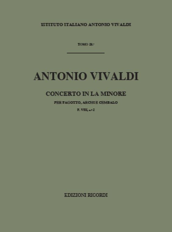 Antonio Vivaldi:Concerto per Fagotto, Archi e BC in La Min Rv 498