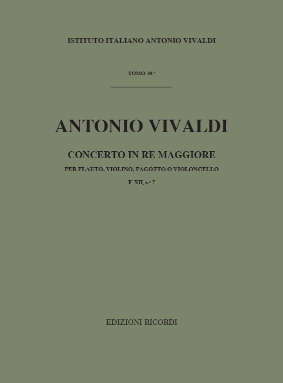Antonio Vivaldi:Concerto Per Strumenti Diversi E B.C.::Rv 92 F.Xii/7 - Tomo 39