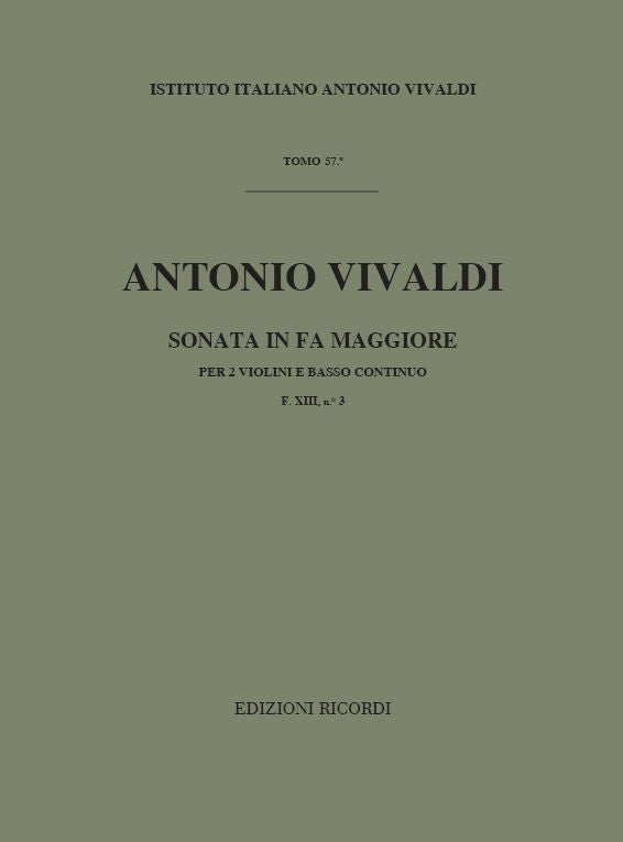 Antonio Vivaldi:Sonata Per 2 Violini e BC in Fa Rv 68