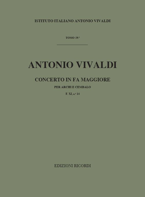 Antonio Vivaldi:Concerto Per Archi E B.C.: In Fa Rv 136
