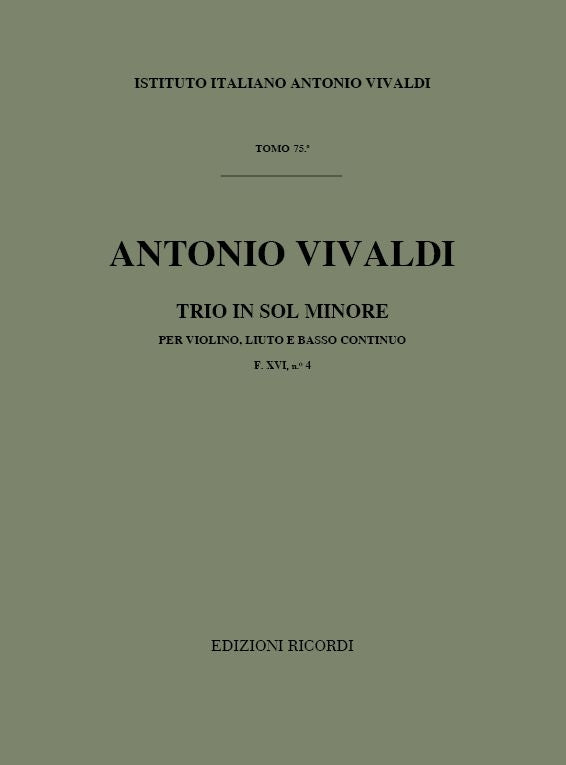 Antonio Vivaldi:Sonata per Violino, Liuto and BC in Sol Min Rv 85