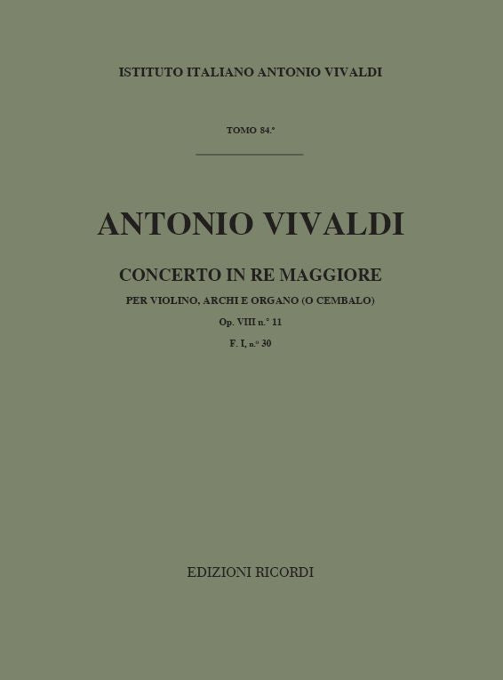 Antonio Vivaldi:Concerto Per Violino, Archi E BC: In Re Rv 21