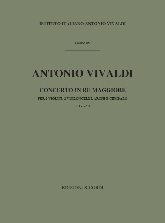 Antonio Vivaldi:Concerto Per 2 Violini E 2 Violoncelli E BC Rv 564