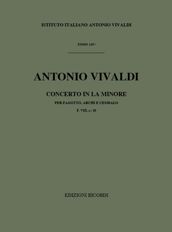 Antonio Vivaldi:Concerto per Fagotto, Archi e BC in La Min Rv 500