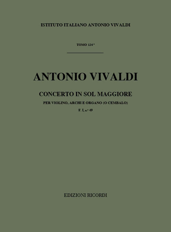 Antonio Vivaldi:Concerto G Major:Violino, Archi e Organo