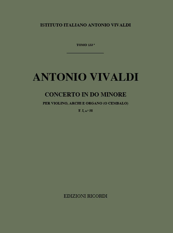 Antonio Vivaldi:Concerto Per Violino, Archi E BC in Do Min Rv 198A