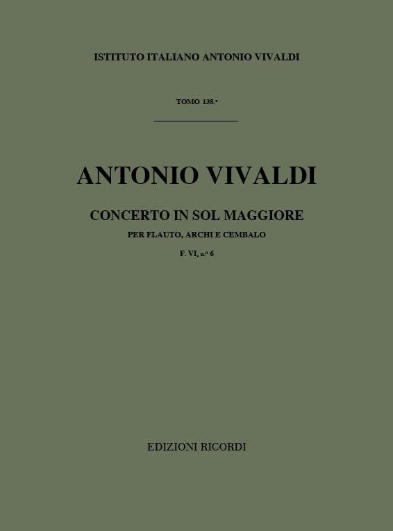 Antonio Vivaldi:Concerto G Major:F.Vi-6 - Tomo 138