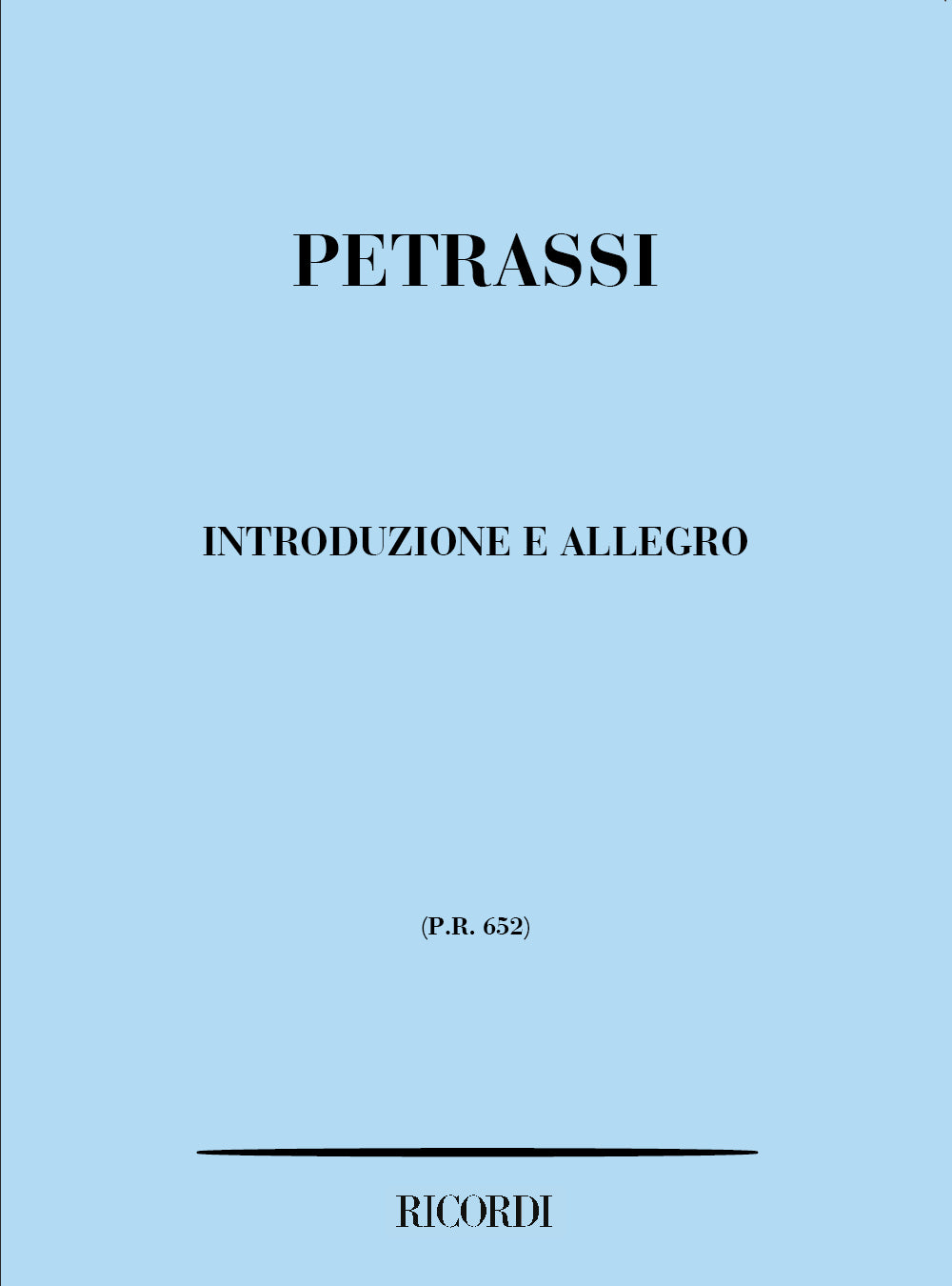 ペトラッシ:序奏とアレグロ:Per Violino Concertante E 11 Strumenti