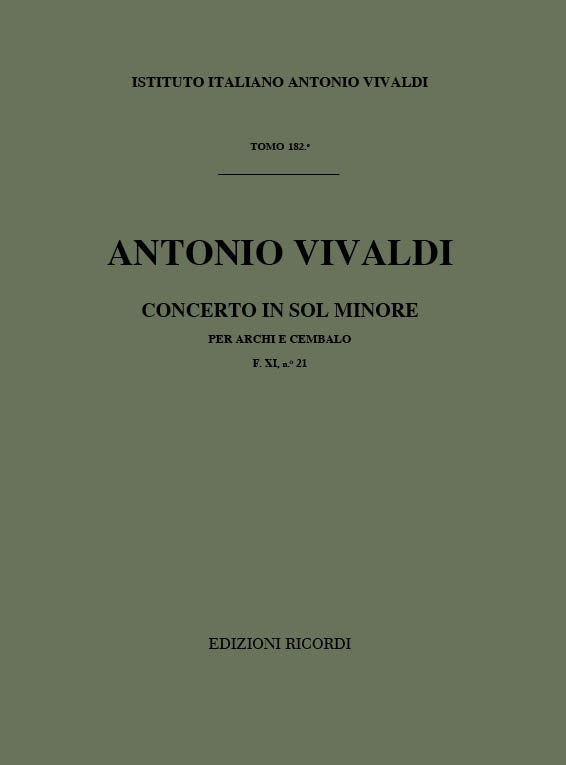 Antonio Vivaldi:Concerto Per Archi E B.C. In Sol Min. Rv 157