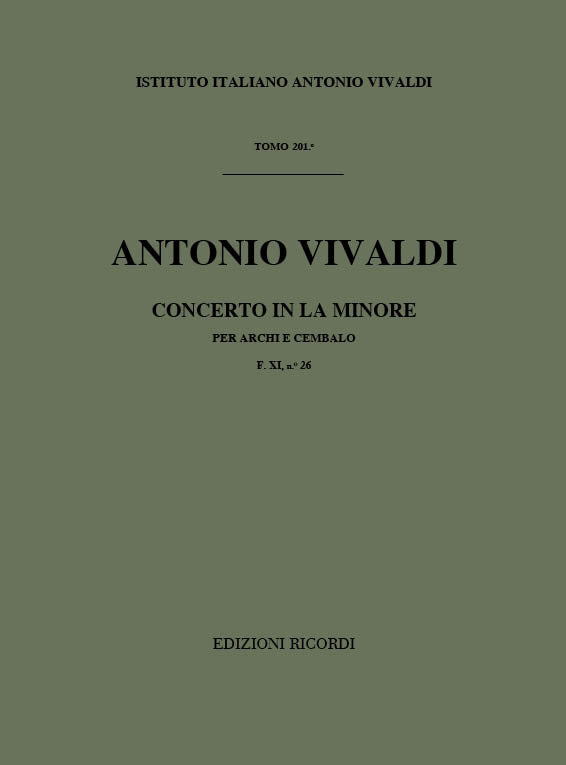 Antonio Vivaldi:Concerto Per Archi E B.C. In La Min. Rv 161