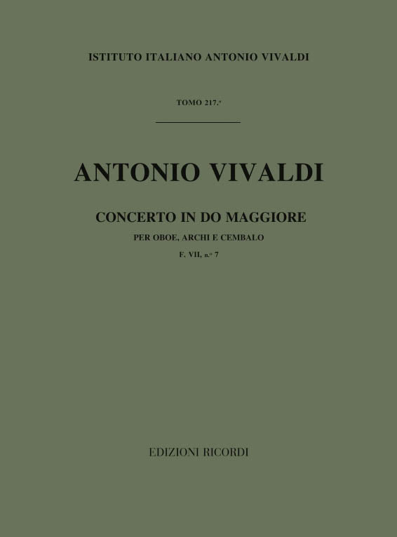 Antonio Vivaldi:Concerto per Oboe, Archi e BC: In Do Rv 448