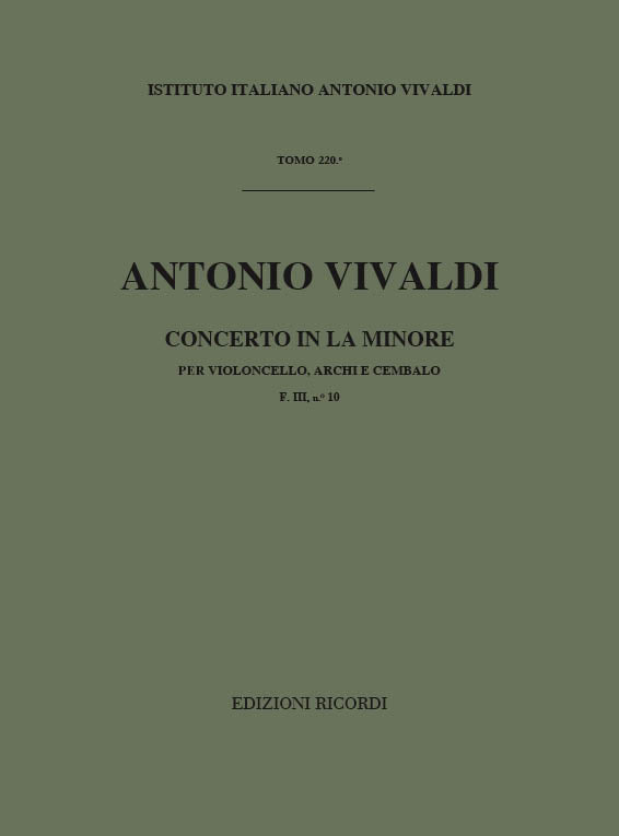 Antonio Vivaldi:Concerto In La Min. RV 419