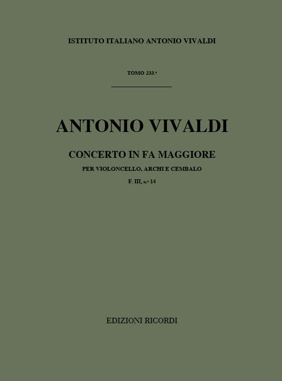 Antonio Vivaldi:Concerto In Fa RV 411