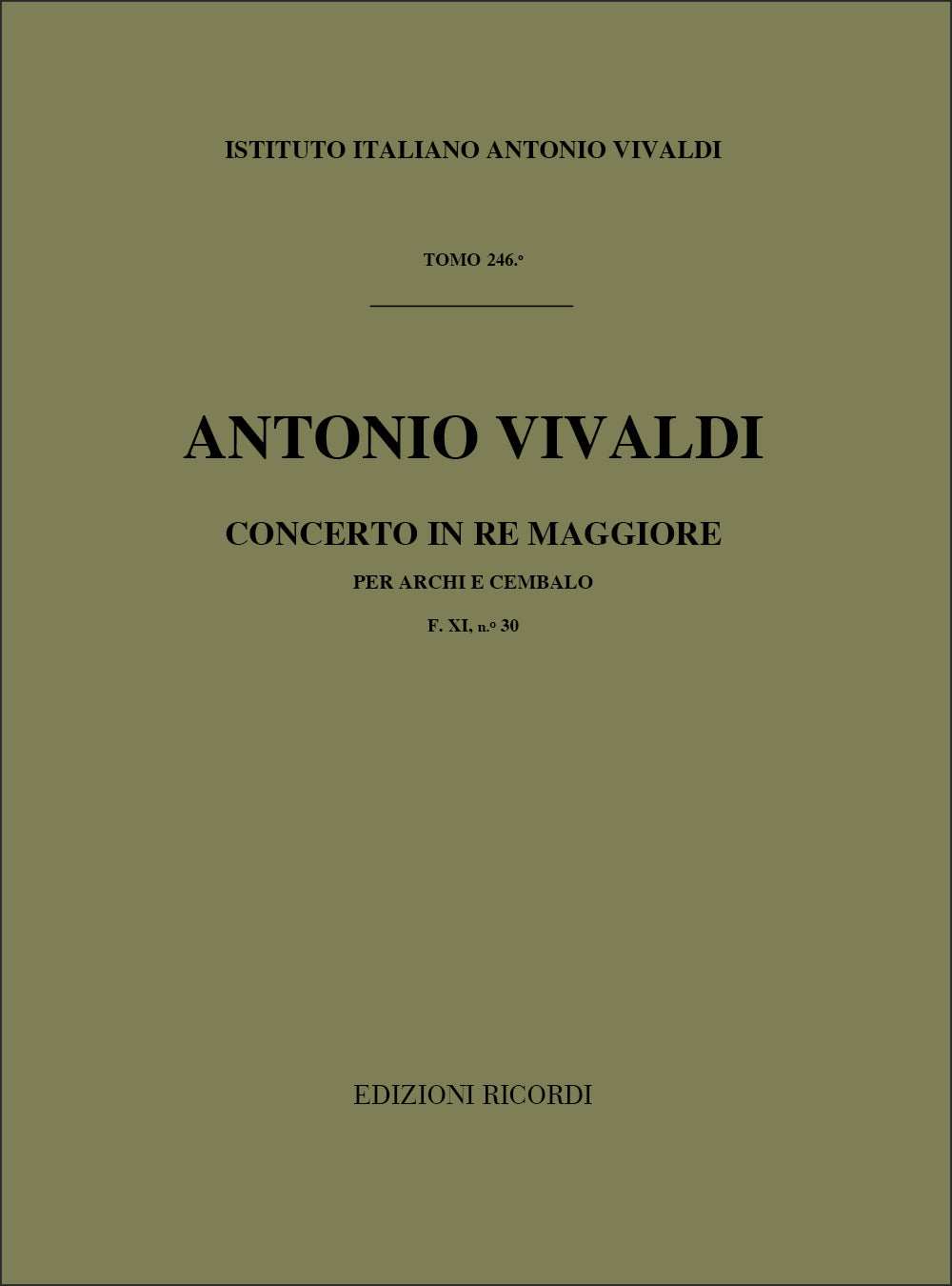 Antonio Vivaldi:Concerto Per Archi E B.C.: In Re Rv 121