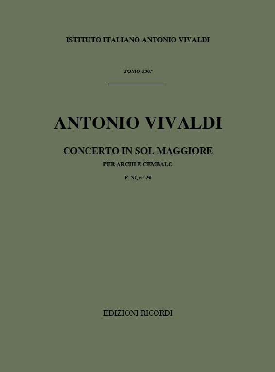 Antonio Vivaldi:Concerto Per Archi E B.C.: In Sol Rv 150