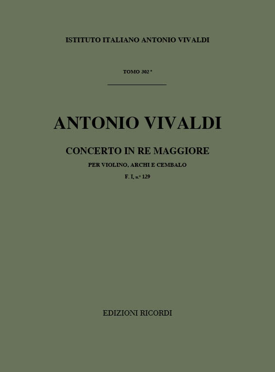 Antonio Vivaldi:Concerto Per Violino, Archi E B.C.: In Re Rv 226