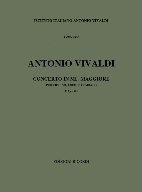 Antonio Vivaldi:Concerto Per Violino, Archi E BC: In Mi Bem Rv 261