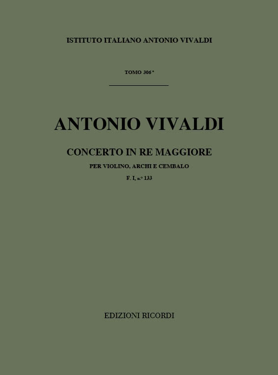 Antonio Vivaldi:Concerto Per Violino, Archi E B.C.: In Re Rv 233