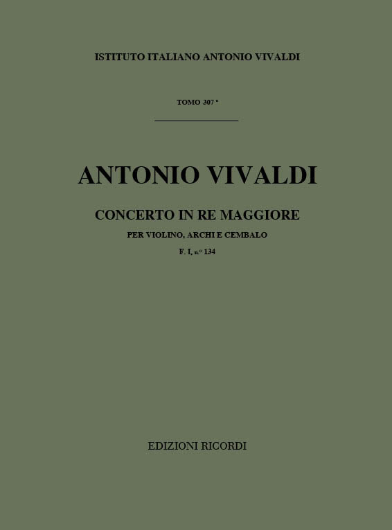 Antonio Vivaldi:Concerto Per Violino, Archi E B.C.: In Re Rv 218
