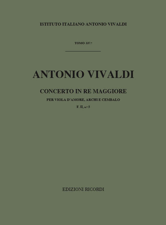 Antonio Vivaldi:Concerto Per Viola D'Amore, Archi e BC In Re Rv392