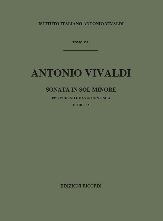Antonio Vivaldi:Sonata in Sol Min RV 28 per Violino e BC