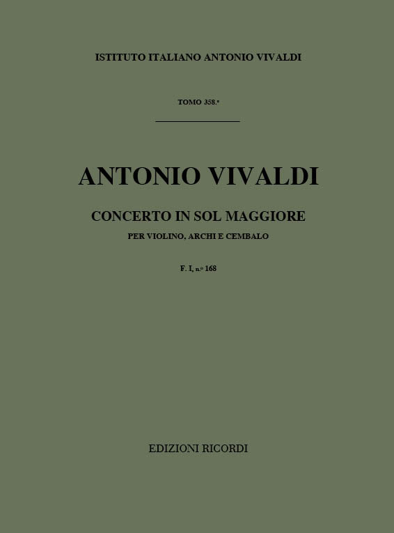 Antonio Vivaldi:Concerto per Violino, Archi e BC in Sol RV 302