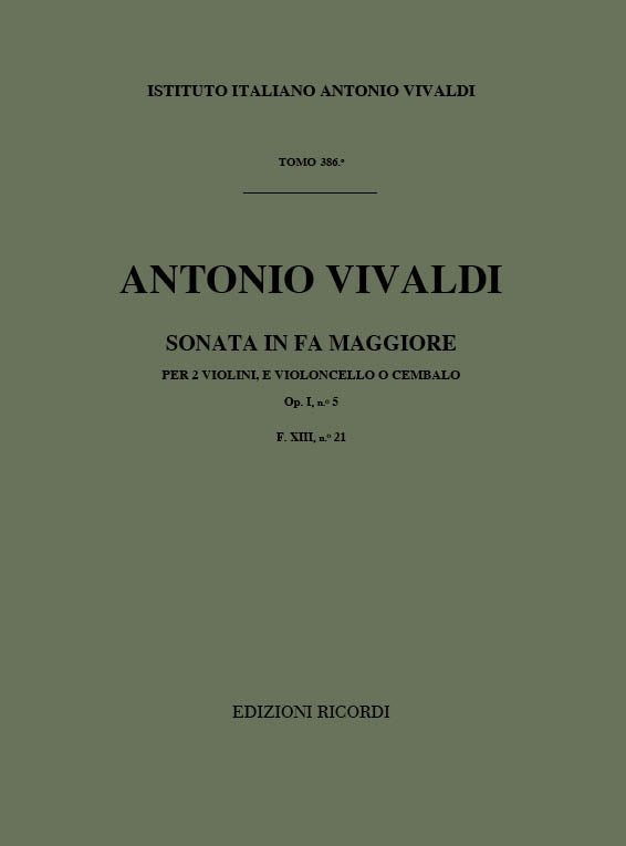 Antonio Vivaldi:Sonata per 2 violini e BC in Fa Rv 69