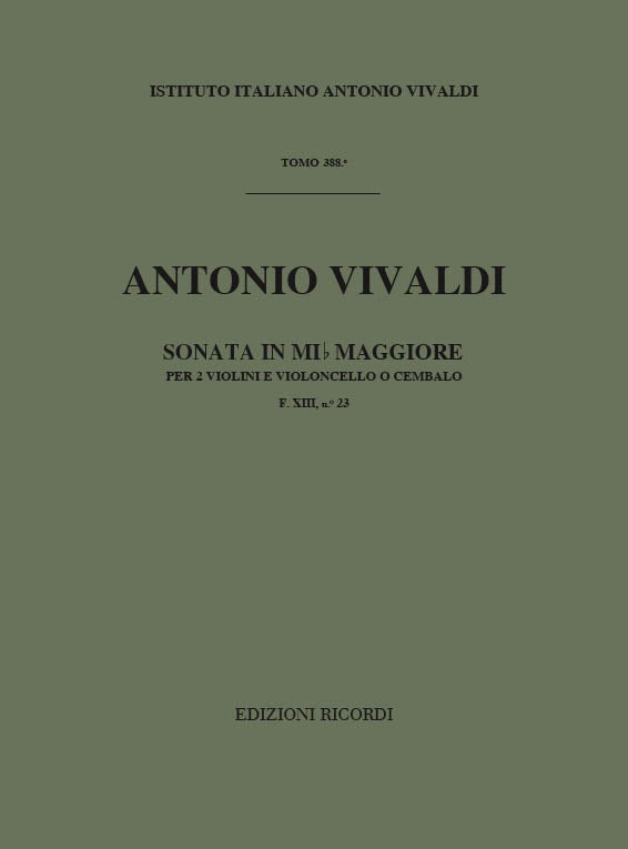 Antonio Vivaldi:Sonata per 2 violini e BC in Mi Bem Rv 65